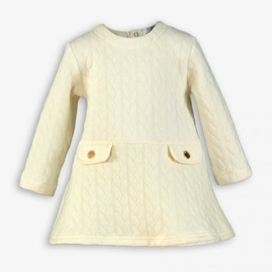 Miranda AW25 0147V Baby Girls Cream Wool Dress Miranda AW25 0147V Baby Girls Cream Wool Dress