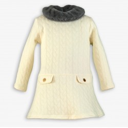 Miranda AW25 0247V Cream Woven Girls Dress 