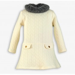 Miranda AW25 0247V Cream Woven Girls Dress Miranda AW25 0247V Cream Woven Girls Dress