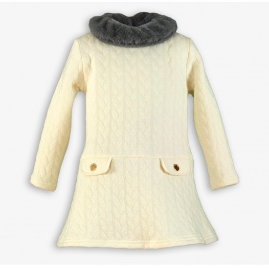 Miranda AW25 0247V Cream Woven Girls Dress 