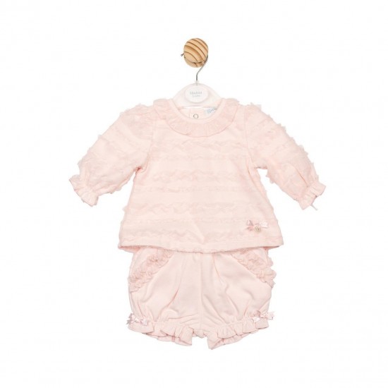 Mintini AW25 Girls Pink Top and Bloomer Set MB6724 Mintini AW25 Girls Pink Top and Bloomer Set MB6724