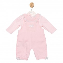 Mintini AW25 Girls Pink Top and Dungaree Set MB6697