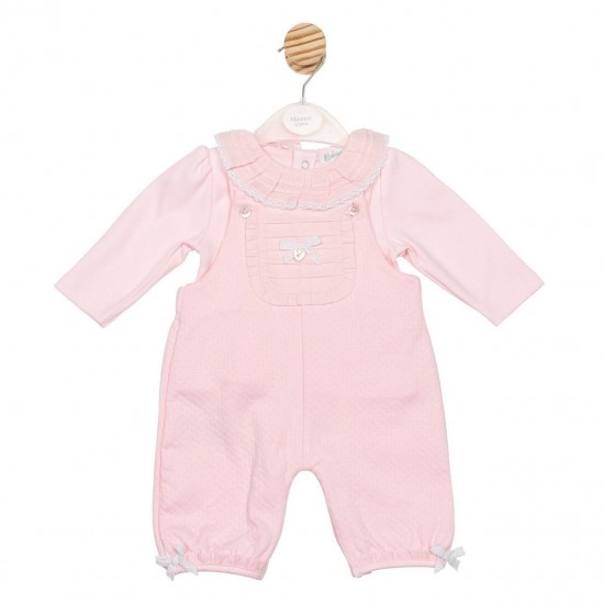 Mintini AW25 Girls Pink Top and Dungaree Set MB6697