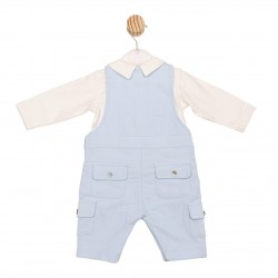 Mintini AW25 Boys Blue/Ivory Top and Dungaree Set MB6614 Mintini AW25 Boys Blue/Ivory Top and Dungaree Set MB6614