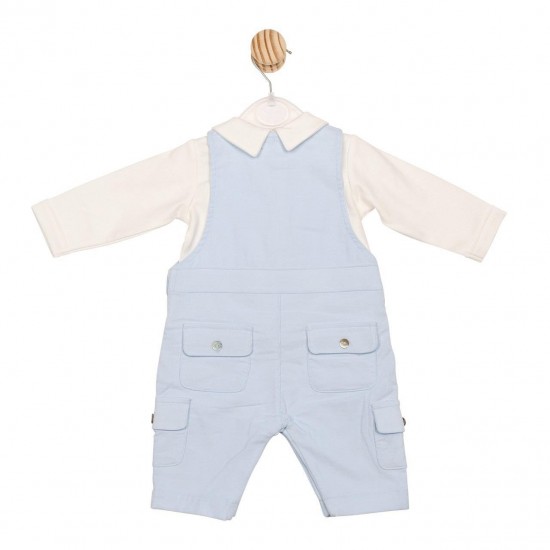 Mintini AW25 Boys Blue/Ivory Top and Dungaree Set MB6614