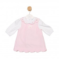 Mintini AW25 GIrls White/Pink Top and Pinafore MB6691 Mintini AW25 GIrls White/Pink Top and Pinafore MB6691