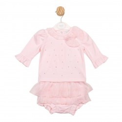 Mintini AW25 GIrls Pink Top and Jam Pant Set MB6773