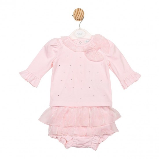 Mintini AW25 GIrls Pink Top and Jam Pant Set MB6773 Mintini AW25 GIrls Pink Top and Jam Pant Set MB6773