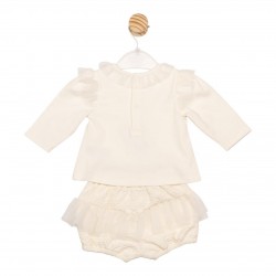 Mintini AW25 Girls Ivory Top and Bloomer Set MB6839 Mintini AW25 Girls Ivory Top and Bloomer Set MB6839