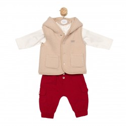 Mintini AW25 Boys Red/Ivory/Beige 3PC Set MB6630 Mintini AW25 Boys Red/Ivory/Beige 3PC Set MB6630