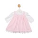 Mintini AW25 GIrls White/Pink Top and Pinafore MB6753 Mintini AW25 GIrls White/Pink Top and Pinafore MB6753