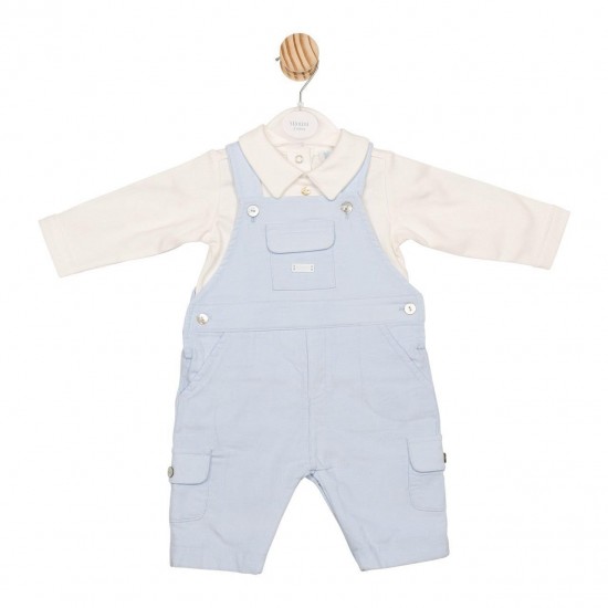 Mintini AW25 Boys Blue/Ivory Top and Dungaree Set MB6614