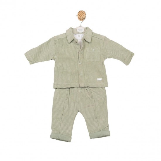 Mintini AW25 Boys White/Sage Top, Trouser and Shirt Set MB6572 Mintini AW25 Boys White/Sage Top, Trouser and Shirt Set MB6572