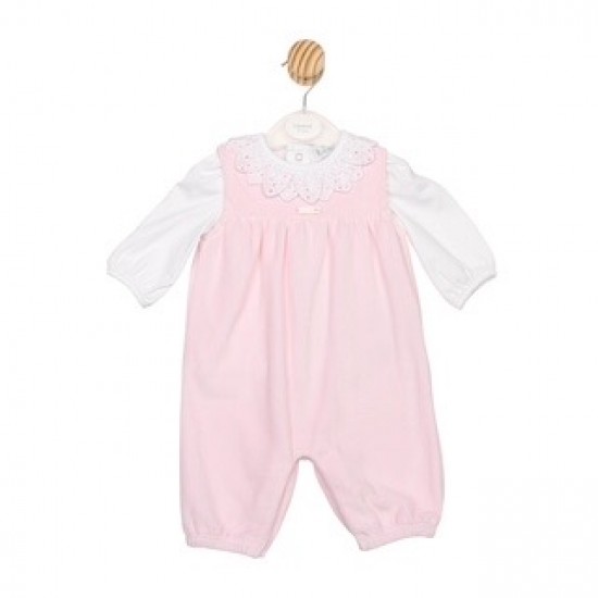 Mintini AW25 6752 White and Pink Top and Dungaree Set Mintini AW25 6752 White and Pink Top and Dungaree Set