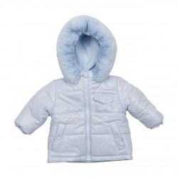Mintini AW25 Boys Blue Fleece-lined Coat MB6507B Mintini AW25 Boys Blue Fleece-lined Coat MB6507B