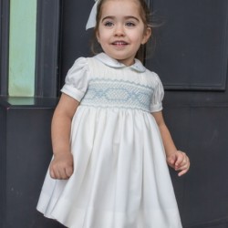 Naxos AW25 Girls  Beige Smocked dress 7622