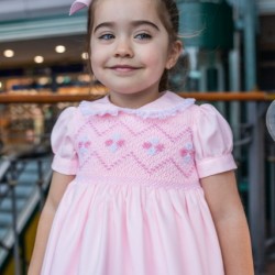 Naxos AW25 Girls  Pink Smocked dress 7623