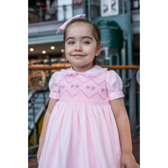 Naxos AW25 Girls  Pink Smocked dress 7623