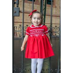 Naxos AW25 Girls  Red Smocked dress 7624