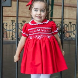 Naxos AW25 Girls  Red Smocked dress 7624