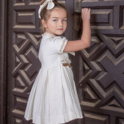 Naxos AW25 Girls cream/beige dress  7629