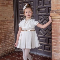 Naxos AW25 Girls cream/beige dress  7629