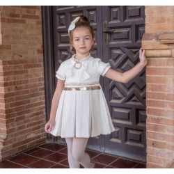 Naxos AW25 Girls cream/beige dress  7629