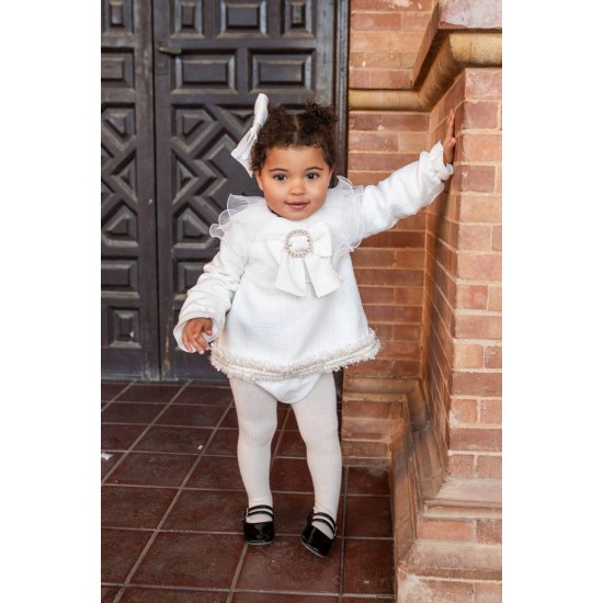 Naxos AW25 Girls cream/beige dress Set 7612