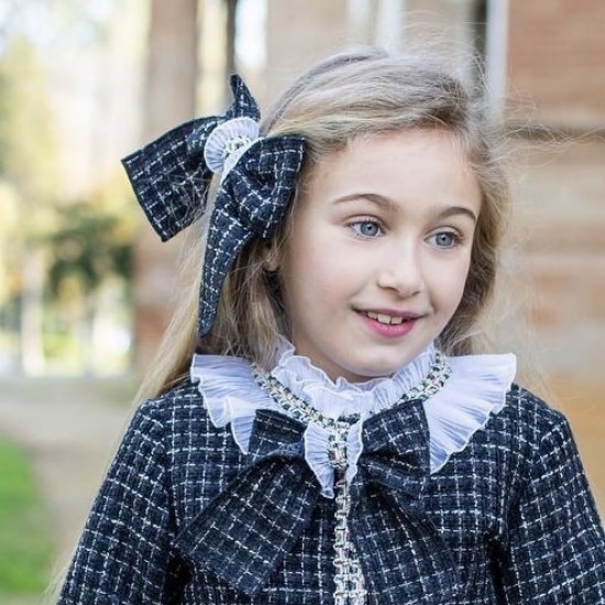 Naxos AW25 Girls Black Hair Bow L4