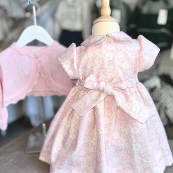 Pretty Originals AW25 Girls Pink Floral short sleeve Dress and Headband BD02353E Pretty Originals AW25 Girls Pink Floral short sleeve Dress and Headband BD02353E