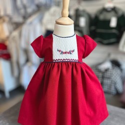 Pretty Originals AW25 Girls Red/cream short sleeve Dress BD02358E