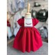 Pretty Originals AW25 Girls Red/cream short sleeve Dress BD02358E