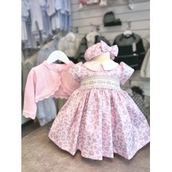 Pretty Originals AW25 Girls pink leopard short sleeve Dress and Headband BD02361E Pretty Originals AW25 Girls pink leopard short sleeve Dress and Headband BD02361E