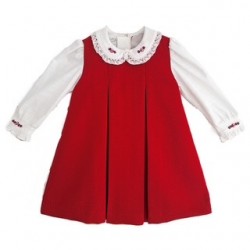 Pretty Originals AW25 Girls Red/cream Dress BD02357E Pretty Originals AW25 Girls Red/cream Dress BD02357E