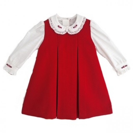 Pretty Originals AW25 Girls Red/cream Dress BD02357E Pretty Originals AW25 Girls Red/cream Dress BD02357E