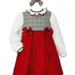 Pretty Originals AW25 Girls  Red/cream checked Dress MC0144SE