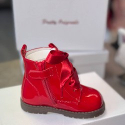 Pretty Originals Red Patent boots with Silver details UE31432E