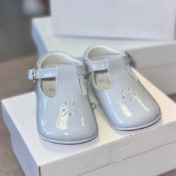 Pretty Originals Pale Blue Patent Pram Shoe UE03163E