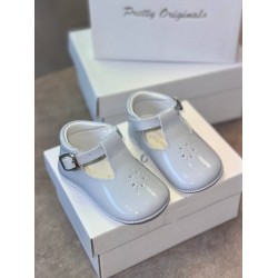 Pretty Originals Pale Blue Patent Pram Shoe UE03163E