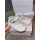 Pretty Originals White Patent Pram Shoes with a Diamanté Buckle UE02690D