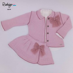 Rahigo AW25 Pink Girls 3 pc set Skirt, Blouse, Cardigan 25279 Rahigo AW25 Pink Girls 3 pc set Skirt, Blouse, Cardigan 25279