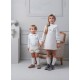 Rochy AW25 26758 Girls Ivory Tweed and Cream Dress Rochy AW25 26758 Girls Ivory Tweed and Cream Dress