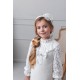 Rochy AW25 26758 Girls Ivory Tweed and Cream Dress Rochy AW25 26758 Girls Ivory Tweed and Cream Dress