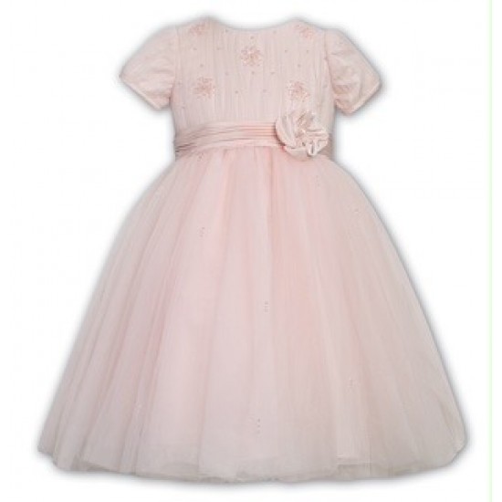 Sarah Louise AW25 070160 Girls Peach Ceremonial Ballerina Dress