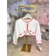 Sarah Louise AW25 Girls White and red cardigan 006709