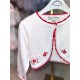 Sarah Louise AW25 Girls White and red cardigan 006709