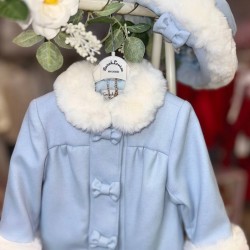 Sarah Louise AW25 Girls Blue Coat with Matching Hat SA25-215