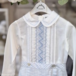 Sarah Louise AW25 Boys Blue Shirt and Short set SA25-208