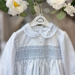 Sarah Louise AW25 Girls Blue Dress SA25-211