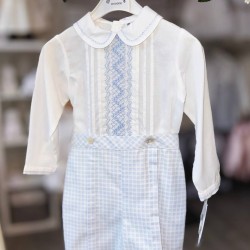 Sarah Louise AW25 Boys Blue Shirt and Short set SA25-208